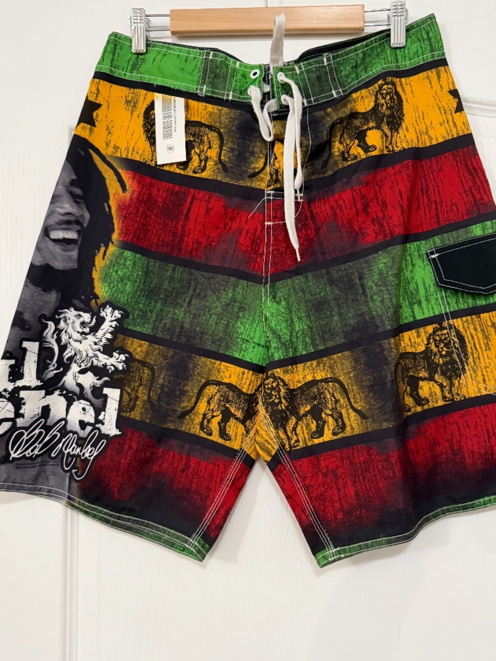 Bob Marley The Collection Rasta Board Shorts Size 32